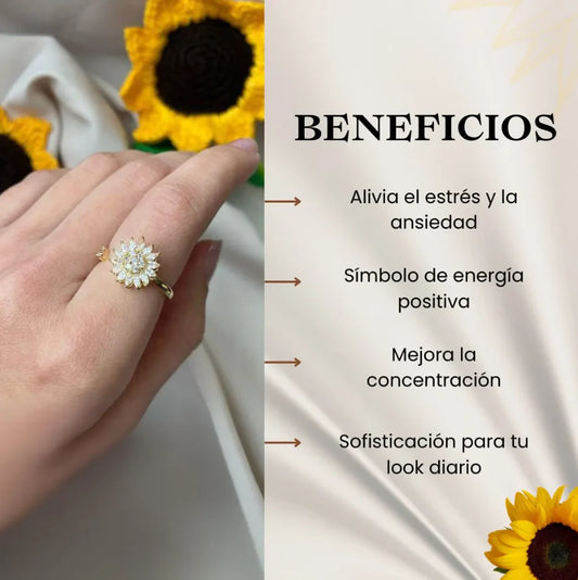 Anillo Giratorio de Girasol | Anti-Estrés