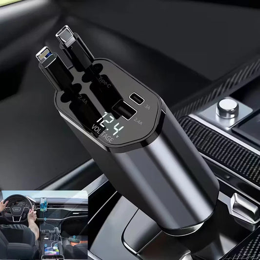 CARGADOR DE AUTO RETRACTIL DUAL