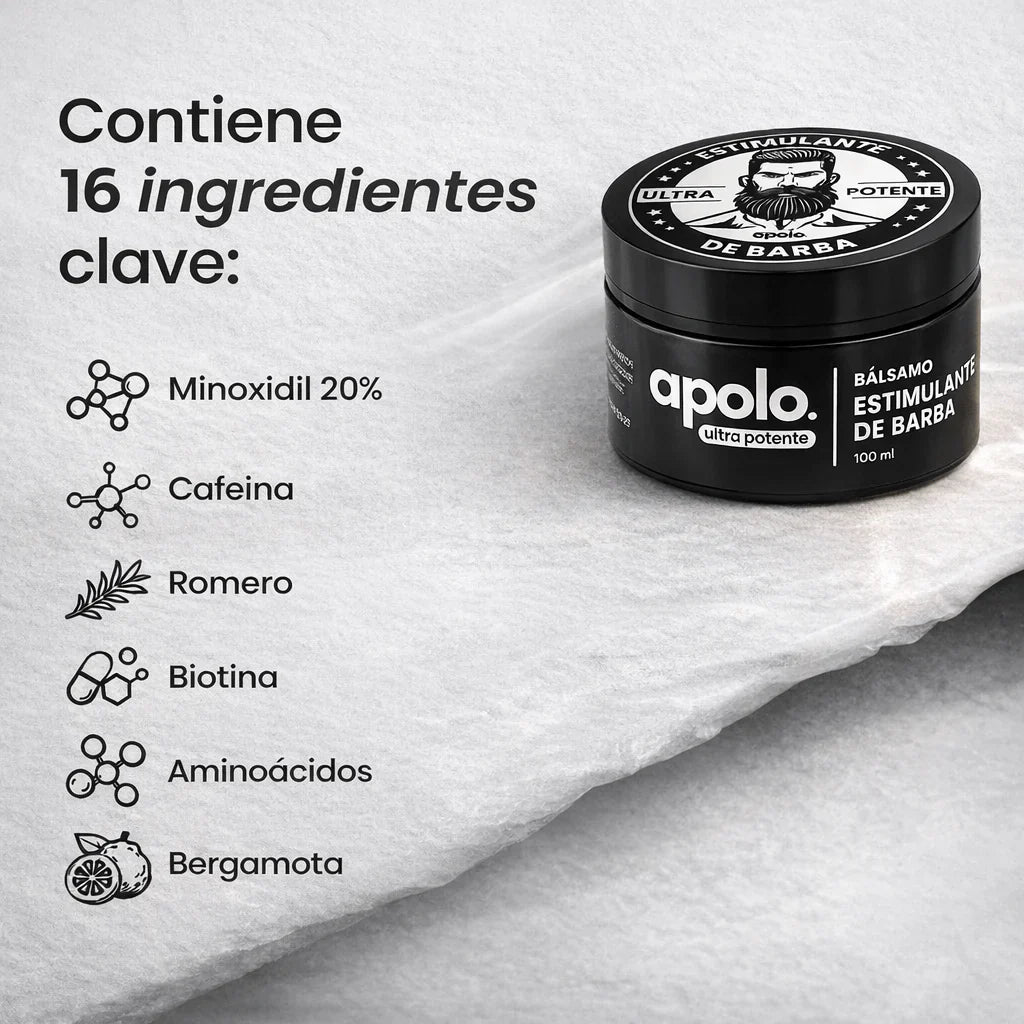 Bálsamo para el Crecimiento de la Barba | Minoxidil al 20%