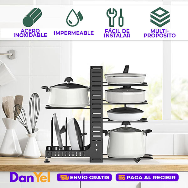Estante Organizador de Ollas y Tapas | Utensilios de Cocina