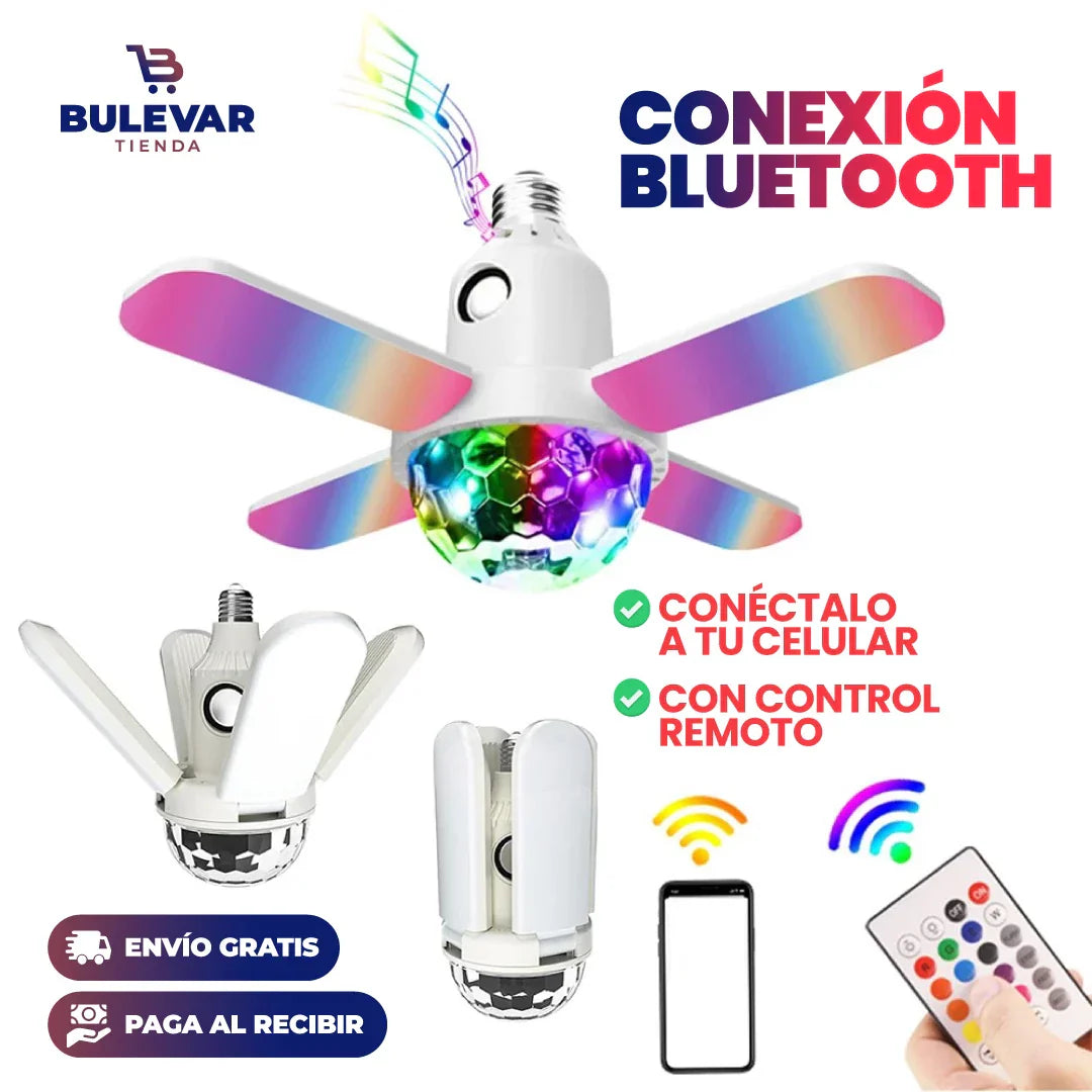 Bombilla Led Colorida con Parlante Bluetooth