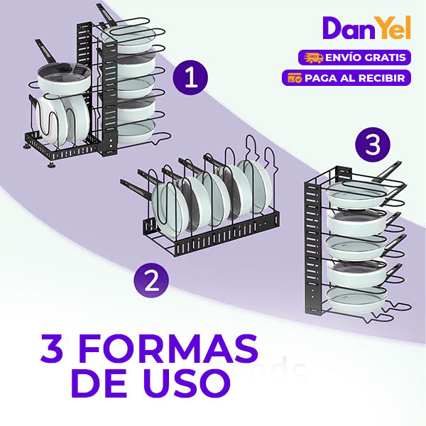 Estante Organizador de Ollas y Tapas | Utensilios de Cocina