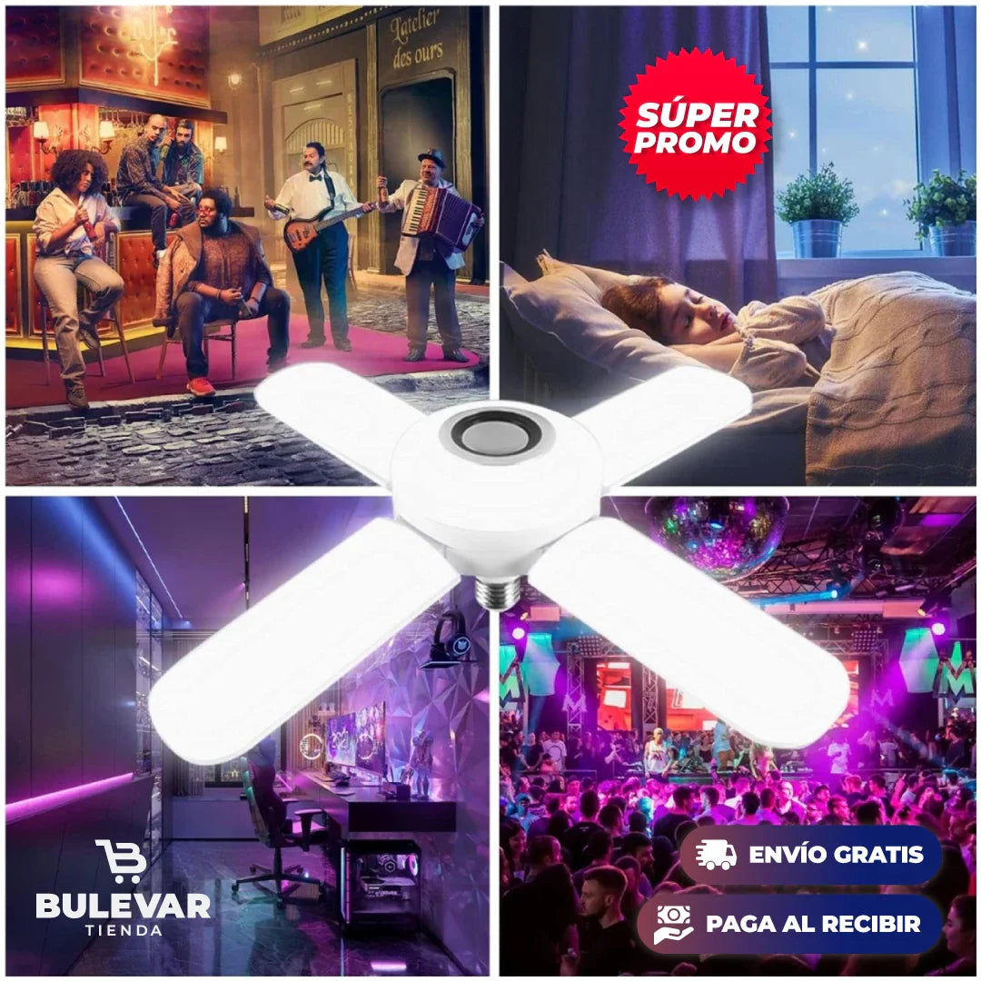 Bombilla Led Colorida con Parlante Bluetooth