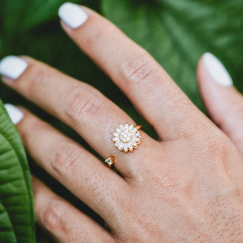Anillo Giratorio de Girasol | Anti-Estrés
