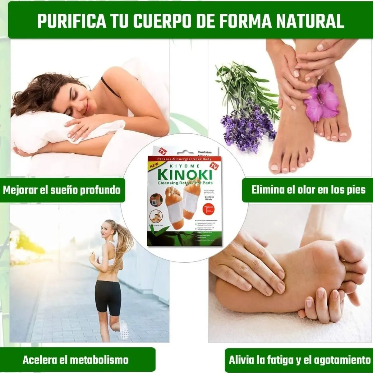 Parches Desintoxicantes para Pies | Extractos de Jengibre y Bambú 3x1