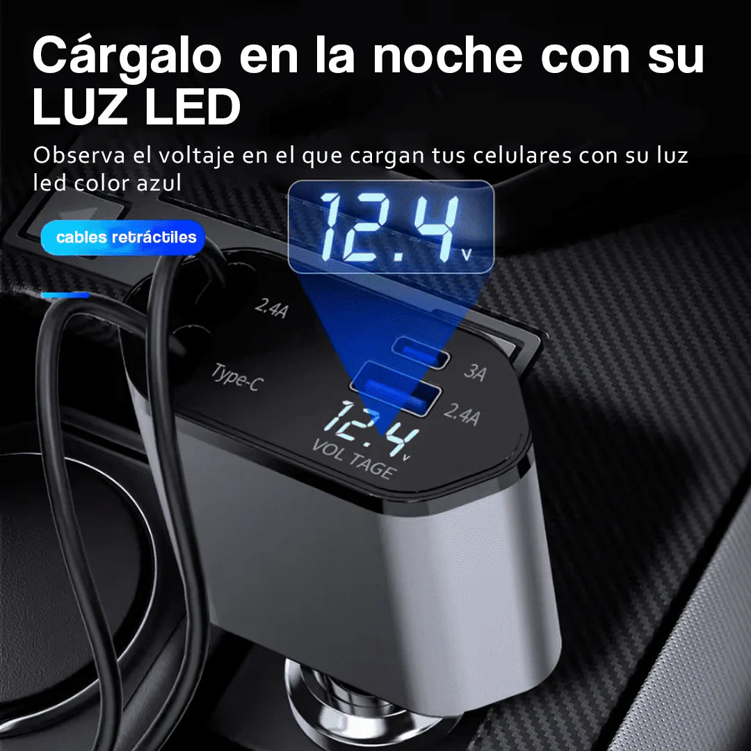 Cargador 5 en 1 para Auto | Carga Rápida